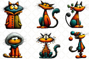 Whimsical Christmas Cat Clipart, an Illustration by Black Bird Studio (Thumbnail 5 of 6)