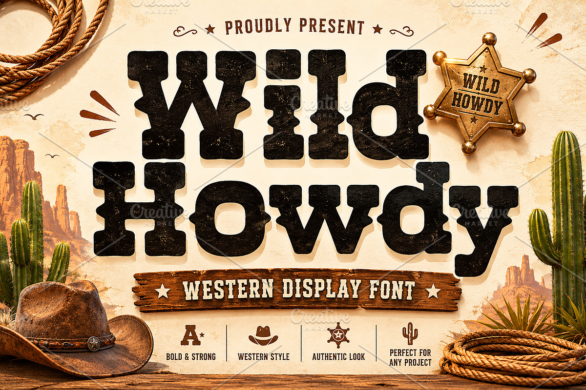 Wild Howdy, a Slab Serif Font by Wow Magic (Photo 1 of 6)