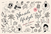 Seaside Lifestyle Illustrations, an Object Graphic by DesignThatMatters (Thumbnail 1 of 15)