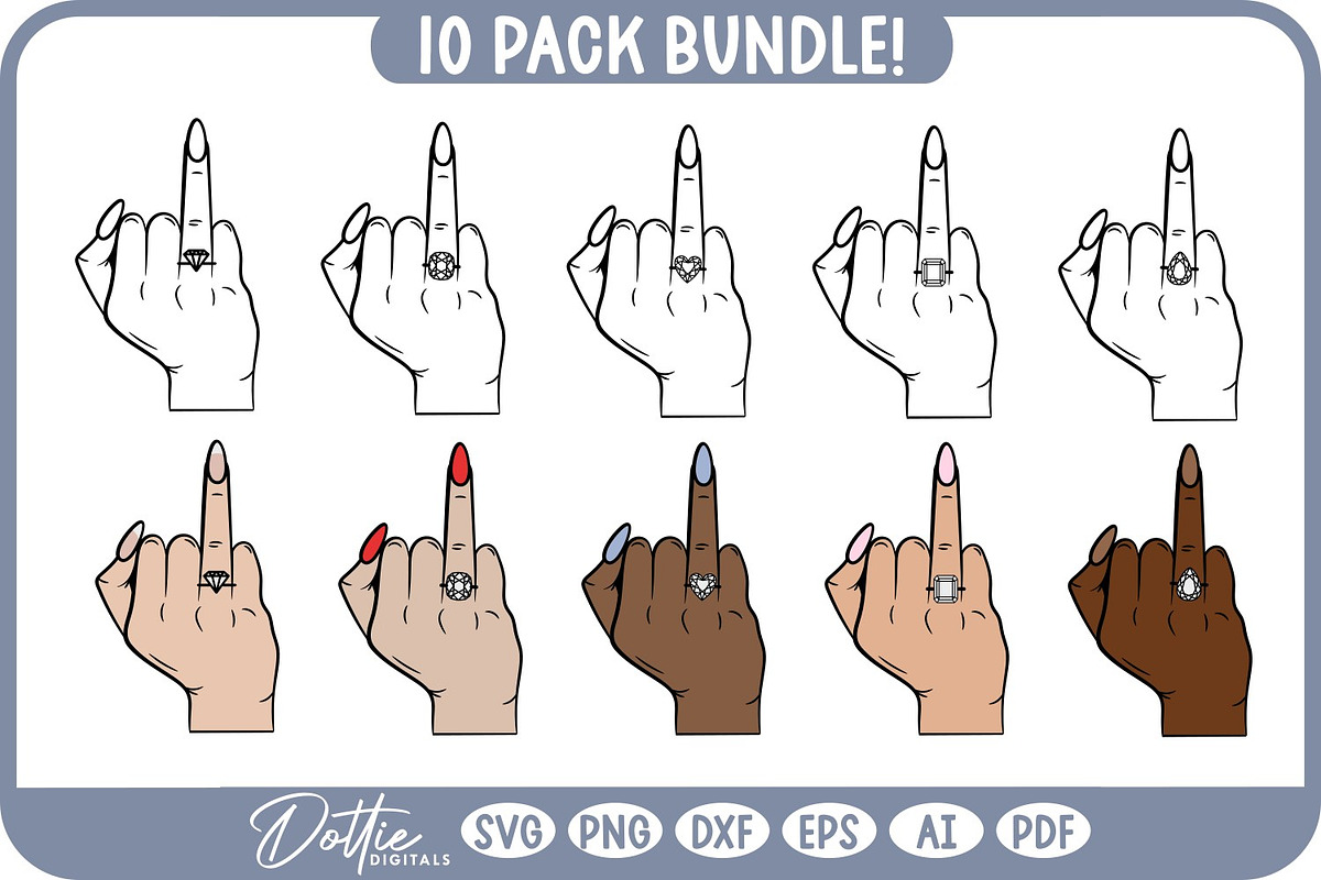 Wedding Ring Finger 10 Design Pack, an Object Graphic by Dottie Digitals (Photo 4 of 5)