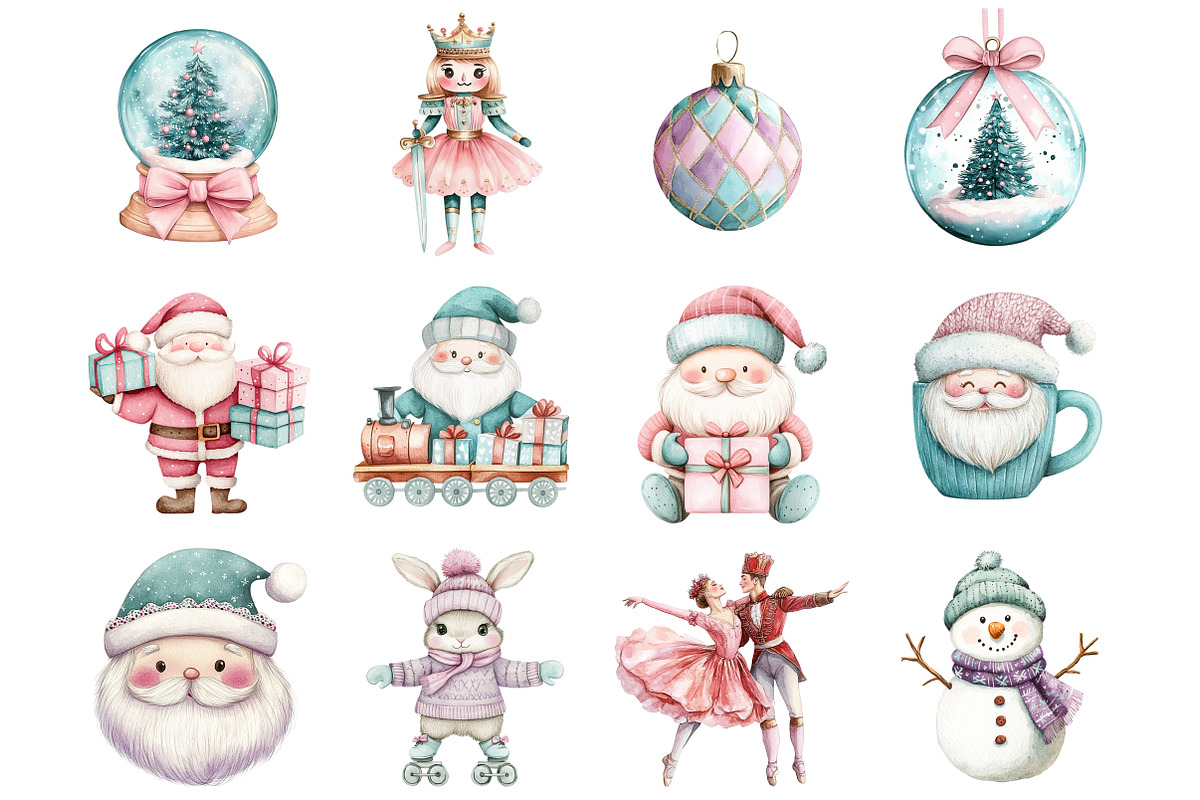 Pastel Christmas Clipart, a Seasonal Illustration by Design Market (Photo 2 of 5)