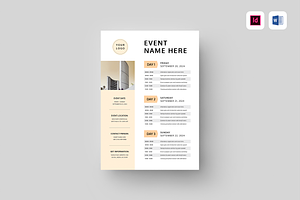 Event Schedule | MS Word & Indesign, a Flyer Template by Leaflove