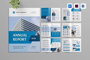 Annual Report | Canva, MS Word, Indd, a Brochure Template by Leaflove