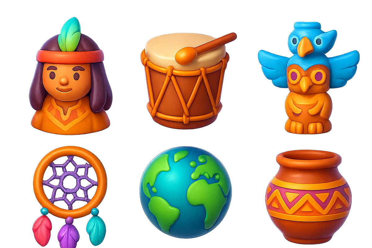 World indigenous day icon set with c, an Illustration by Dvoevnore photos