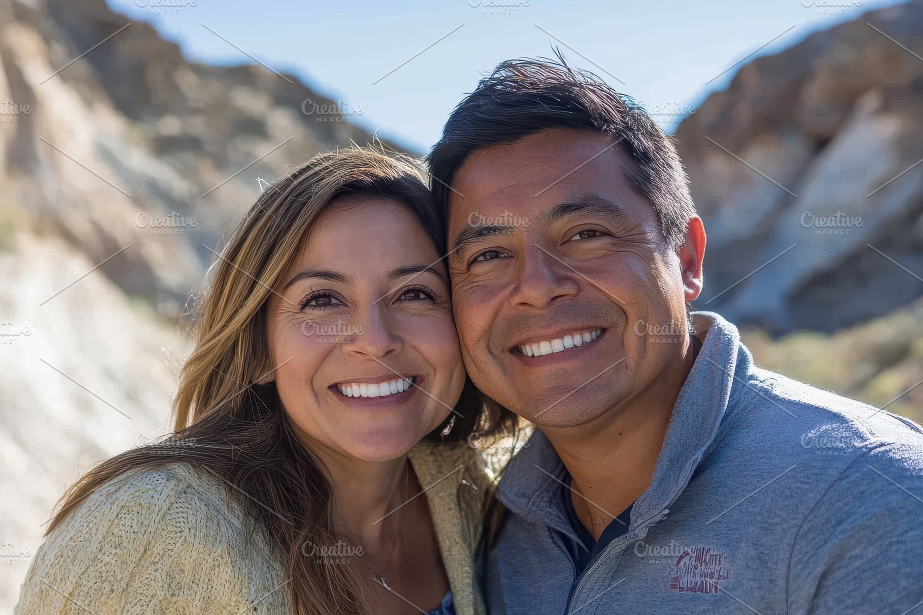 Two smiling individuals joyful time, a Photo by Pavel_design