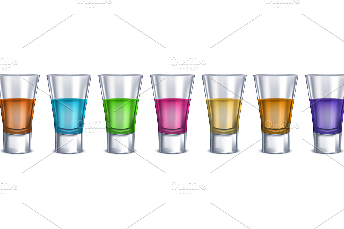 Realistic Detailed 3d Shot Glasses, an Object Graphic by Bigmouse_art (Photo 4 of 5)