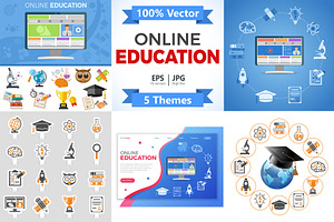 Online Education Concepts, an Education Illustration by TAlex