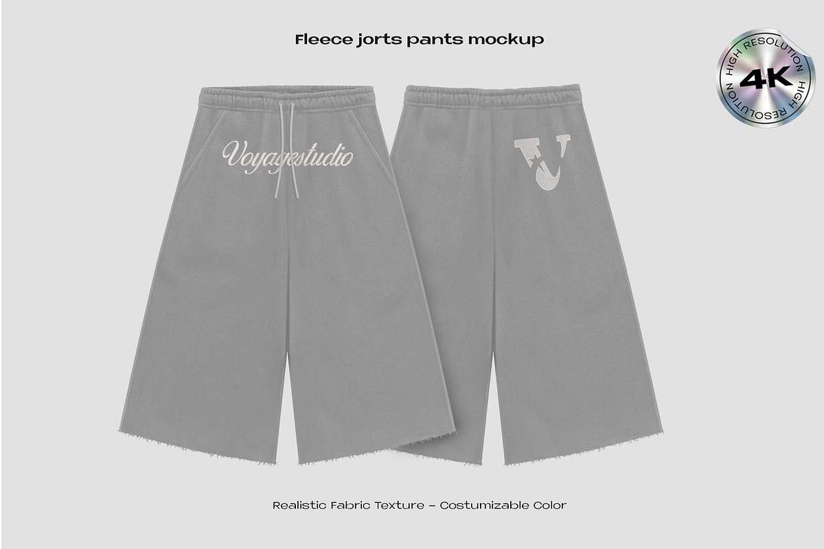 Fleece jorts pants mockup, a Bottom Mockup by Voyage Studio (Photo 1 of 3)