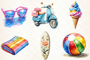 Colorful Summer Clipart Set, an Illustration by Libby Wishes (Thumbnail 5 of 5)