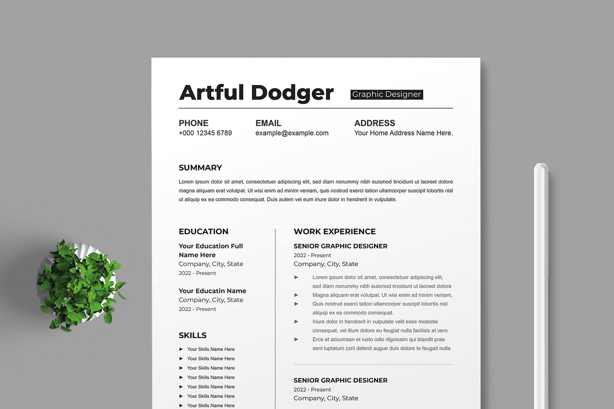 Resume Template, a Resume Template by MightyDesign (Photo 2 of 10)
