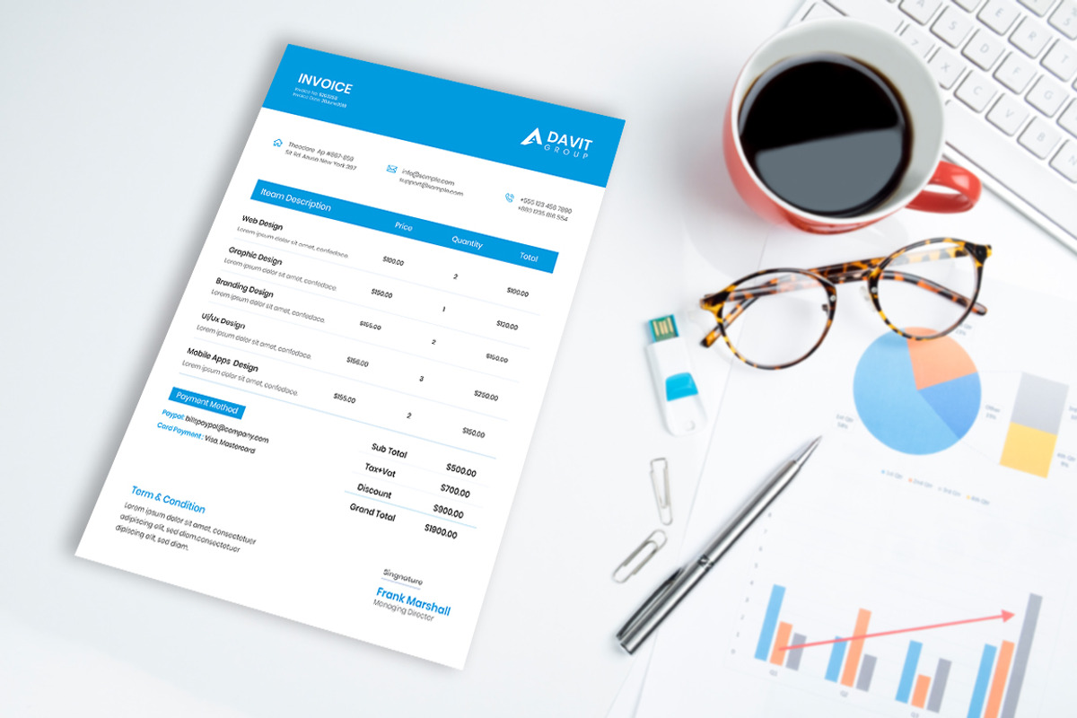Invoice- Doc, Pdf, Psd, Ai, Eps, a Stationery Template by UI_Expert (Photo 7 of 7)