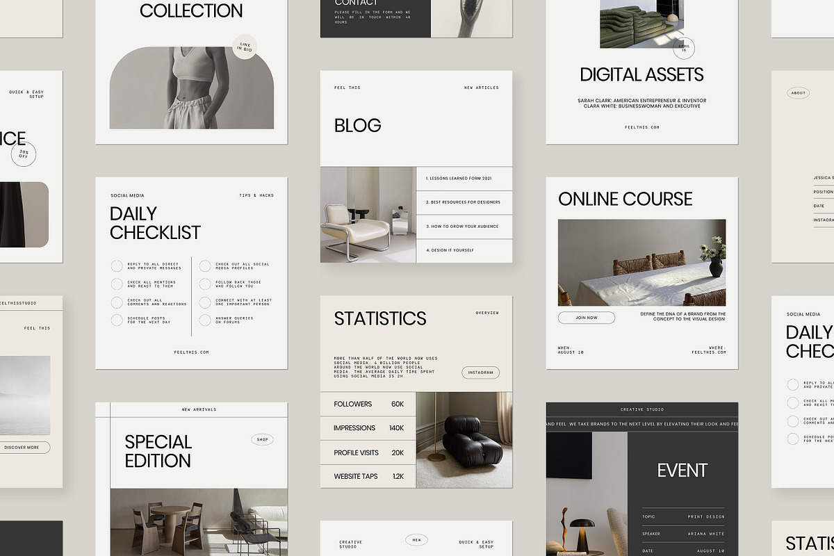 Amour Social Media Pack Canva PS, a Social Media Template by Feel This (Photo 5 of 22)