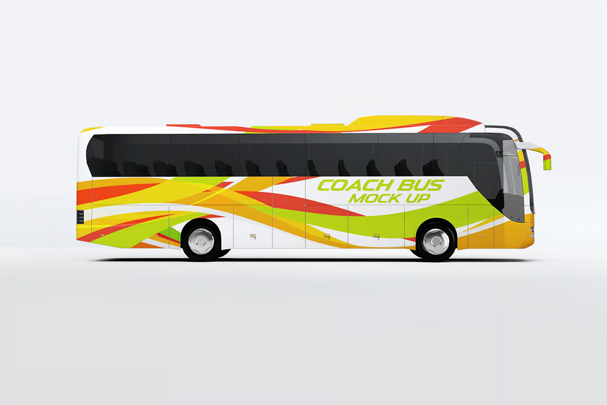 Coach Bus Mock-Up, a Product Mockup by DesignRushMarket (Photo 6 of 7)