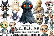 Halloween Gothic Voodoo Doll Clipart, an Illustration by Craft Nest (Thumbnail 1 of 6)