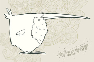 Hand drawn vector cartoon bird