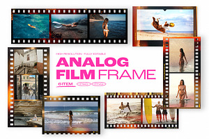Analog Film Strip Frame Template, a Mockup by DesignerCandies