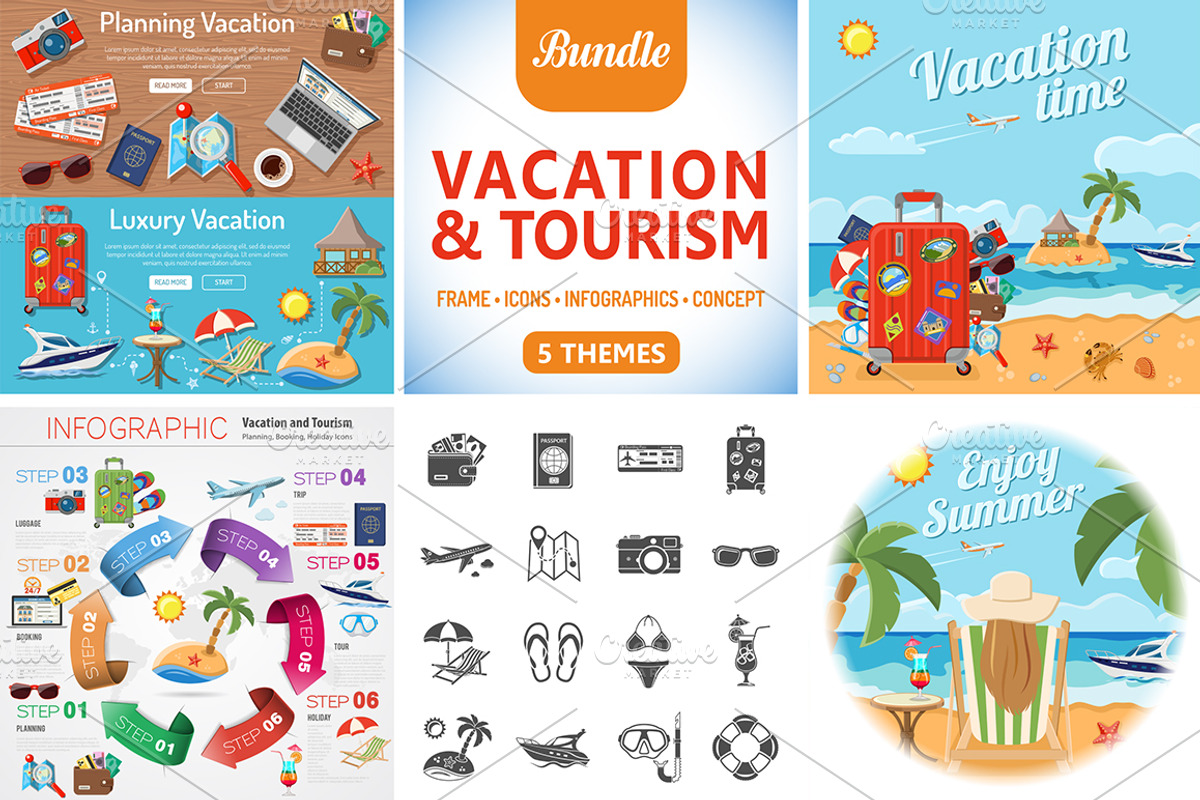 Vacation and Tourism Themes, an Outline Icon by TAlex (Photo 1 of 6)
