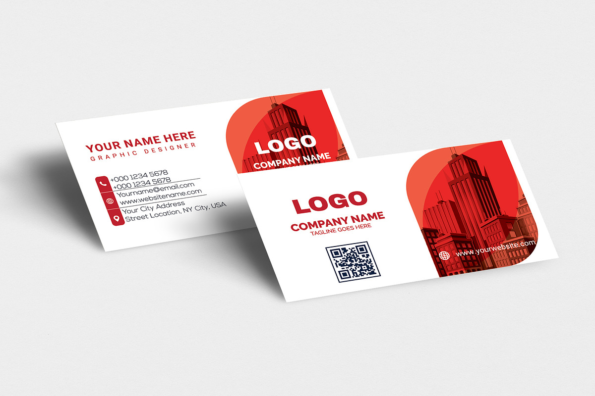 Red Simple Creative Business, a Business Card Template by Vitoria's Collection (Photo 1 of 3)