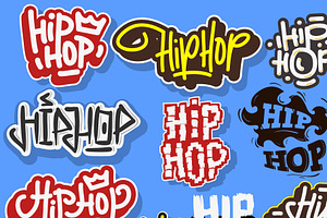 21 Hip Hop Letterings, Tags, Labels