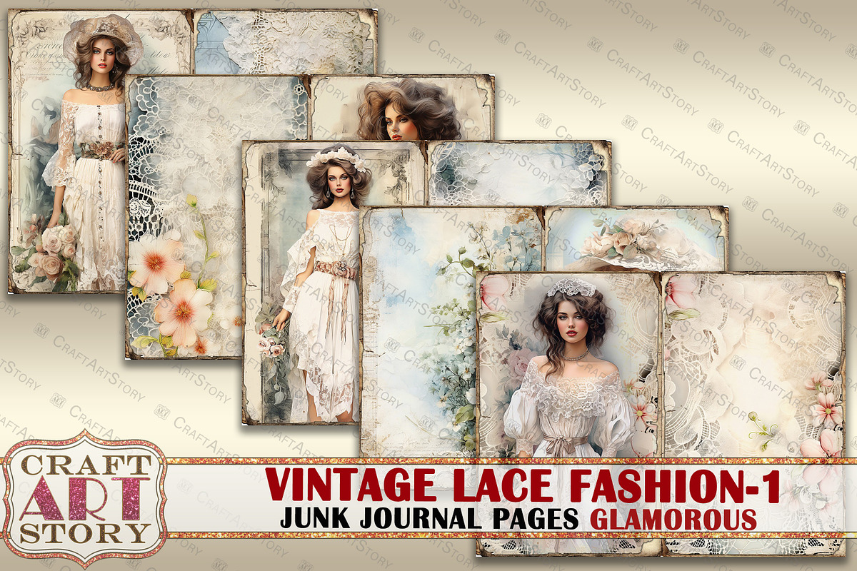 Lace fashion Junk Journal Kit part 1, a Person Illustration by CraftArtStory (Photo 2 of 6)