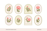 Vintage Peony & Rose Logo Set, an Object Graphic by Artflorara (Thumbnail 5 of 9)