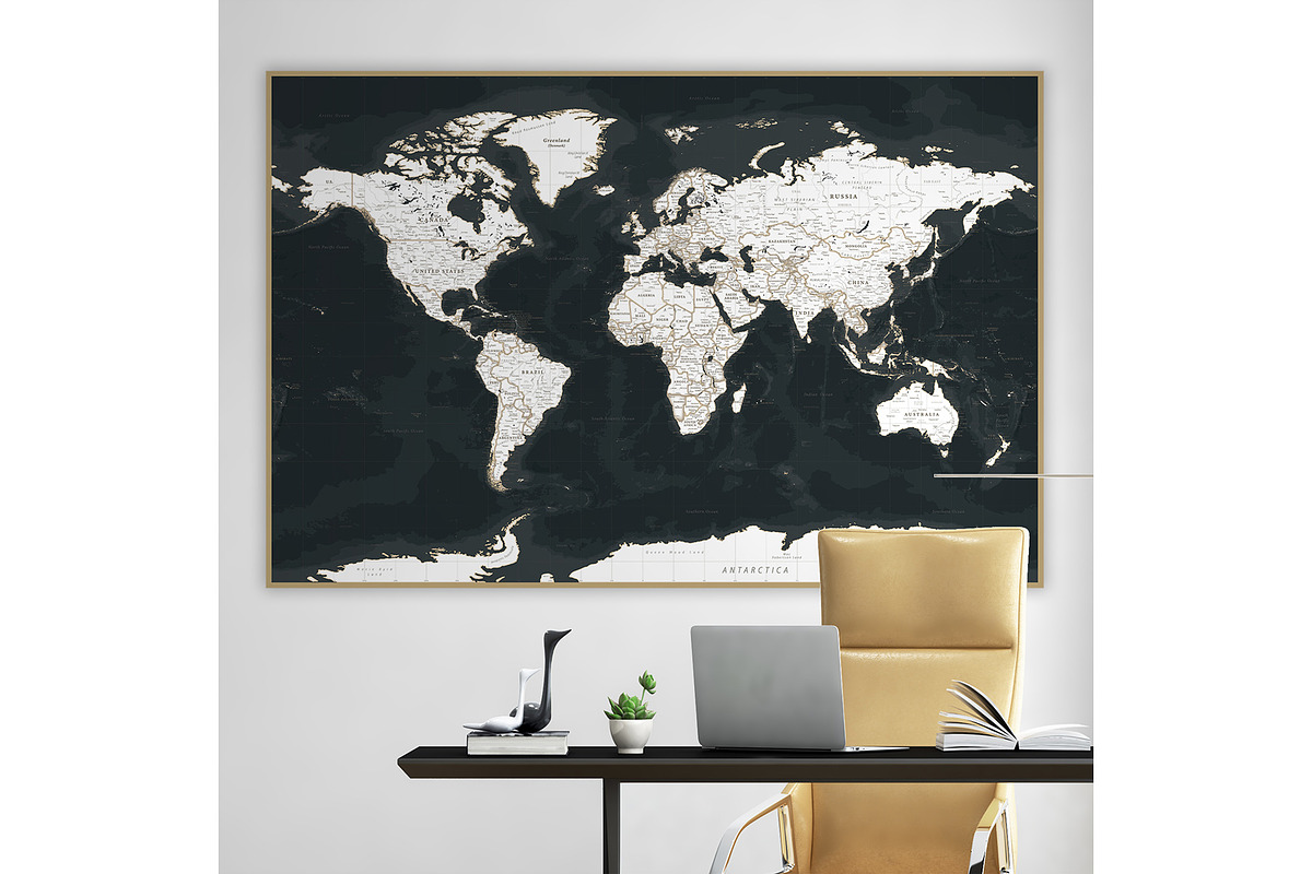 Vector World Map - Large&Detailed, a Decorative Illustration by PorcuPen Works (Photo 8 of 8)