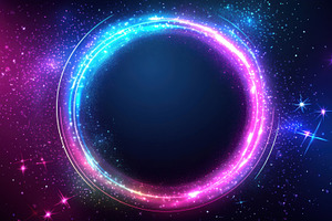 Colorful cosmic light circle design, a Photo by Beautiful things