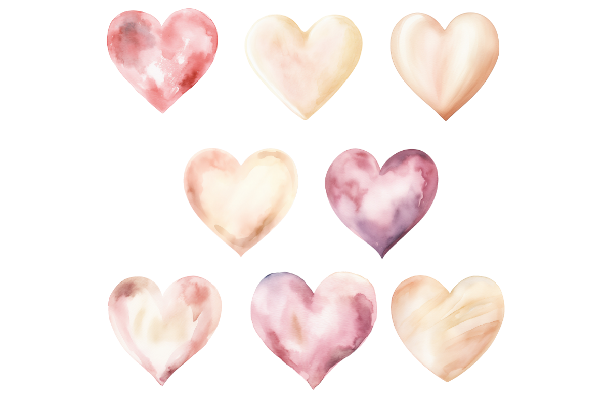 Watercolor Pastel Heart Cliparts, an Illustration by Mash Mash Stickers (Photo 6 of 9)