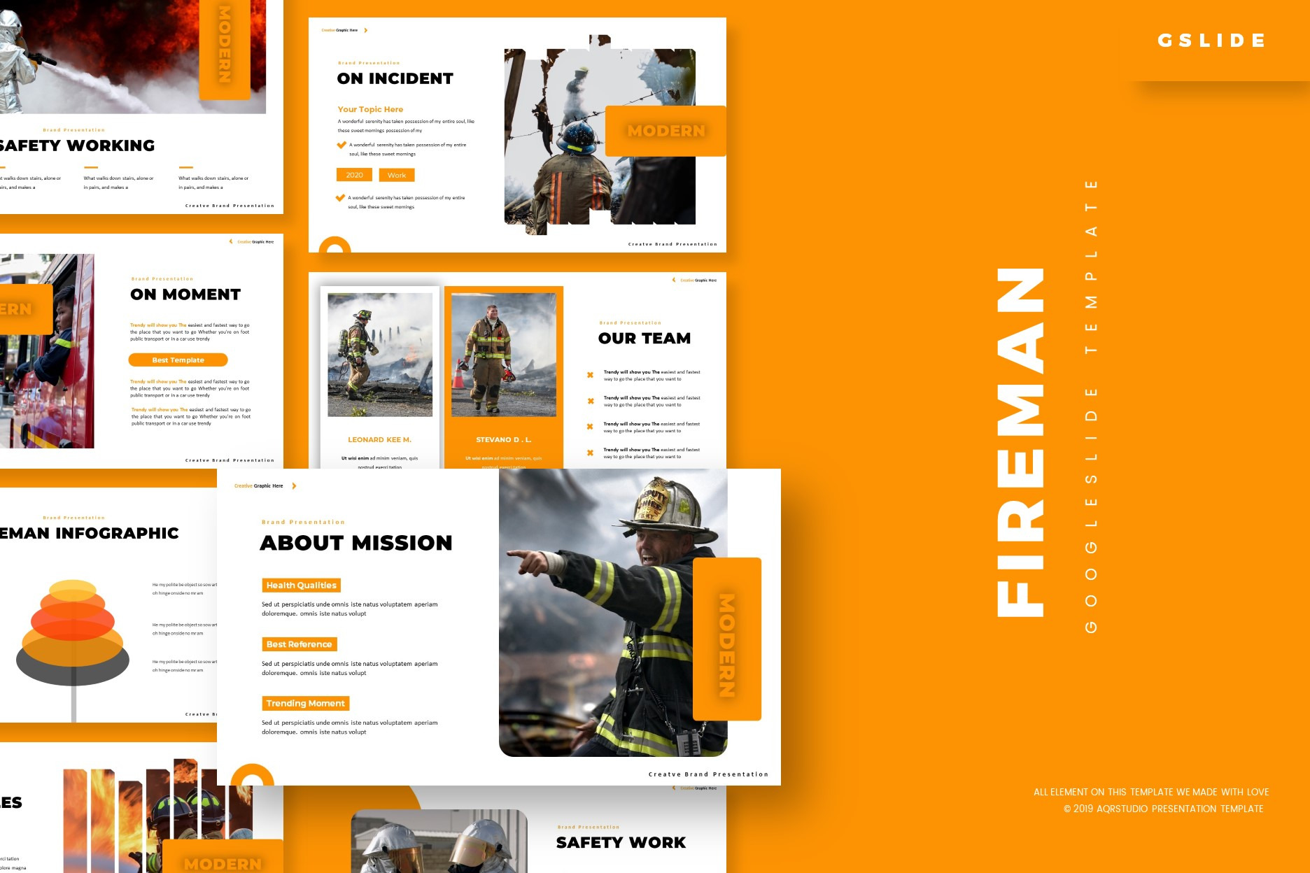Fireman - Google Slide Template, a Presentation Template by AQR Studio