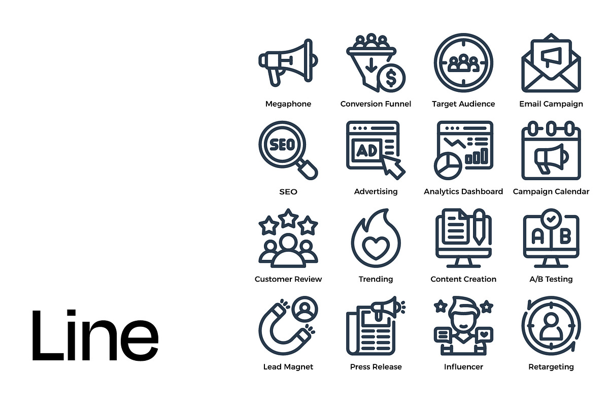 Marketing Icon Set, a Duotone Icon by Eklip Studio (Photo 2 of 4)