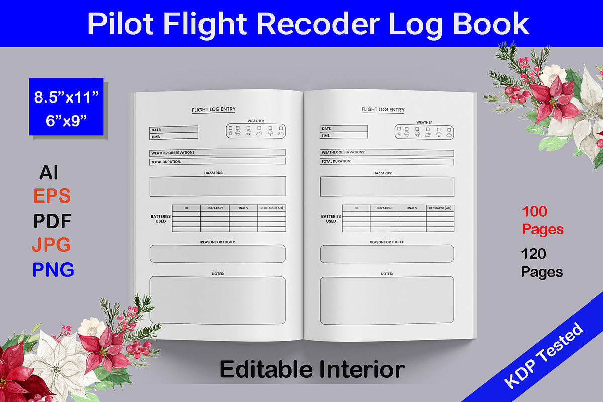 Flight Record Book For Pilot, a Graphic by Hitubrand (Photo 3 of 3)