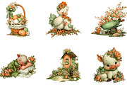 Spring Farm Animals Clipart Bundle, a Seasonal Illustration by CreationArt (Thumbnail 3 of 5)