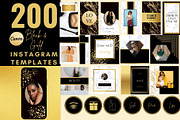 200 Black Gold Instagram Templates,, a Social Media Template by MORION (Thumbnail 1 of 7)