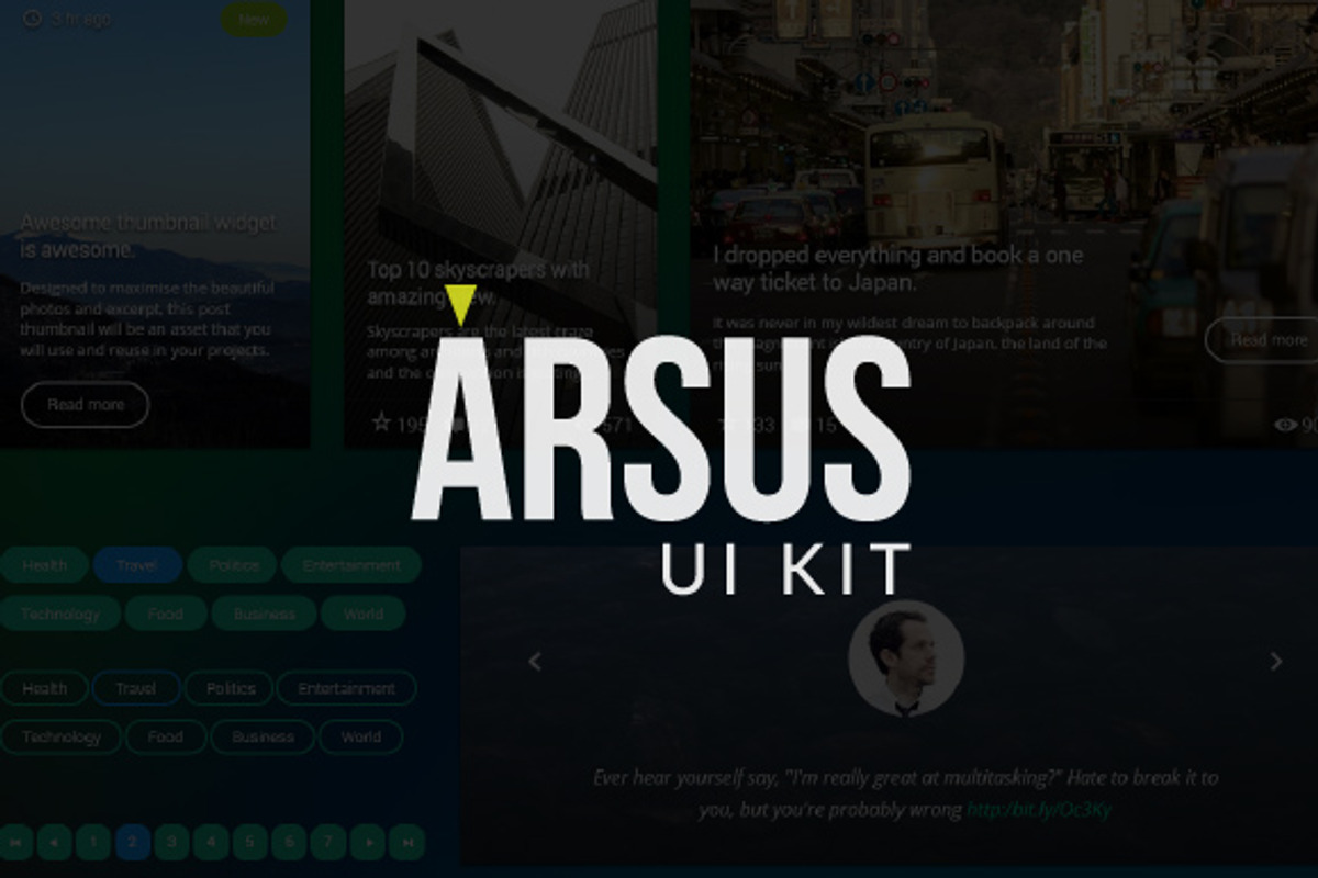 Arsus UI Kit, an UI Kit Template by Projectile (Photo 2 of 5)