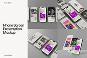 Phone Screen Presentation Mockup, an iPhone Mockup by Tokobeta (Thumbnail 1 of 8)
