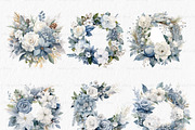 Dusty blue flowers winter clipart PN, an Object Graphic by MyLittleMeow (Thumbnail 6 of 8)