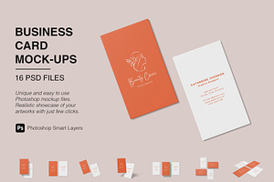 Vertical Business Card Mockups