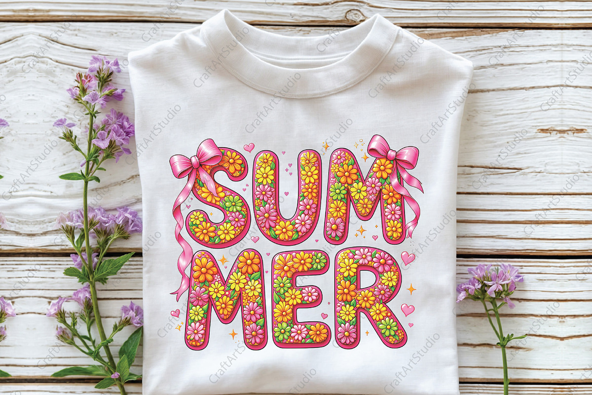 Floral Summer Coquette Summer Bow, an Illustration by CraftArtStudio (Photo 2 of 4)