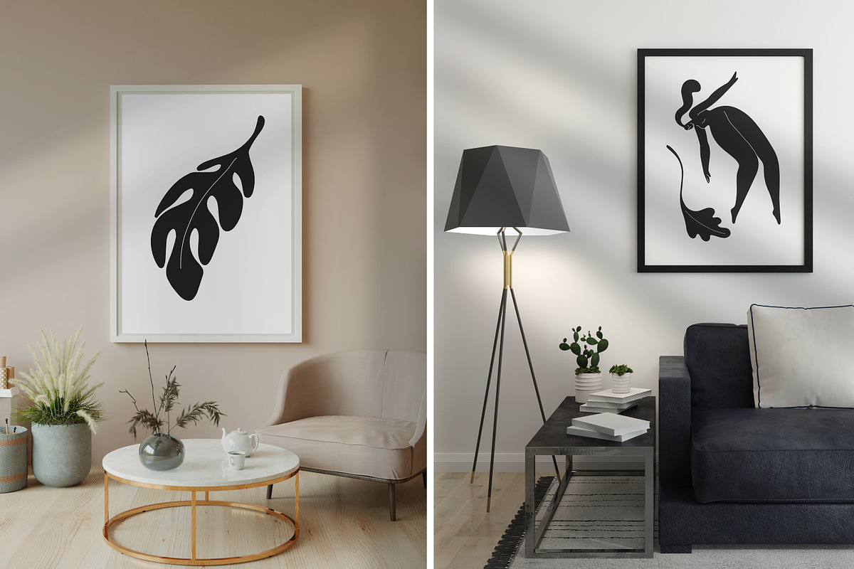 Trendy Matisse-styled posters + set, a Decorative Illustration by PaperTrident (Photo 8 of 11)