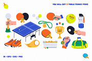 Paddle or table tennis vector bundle, a Sport Illustration by My.Ordinarty (Thumbnail 8 of 9)