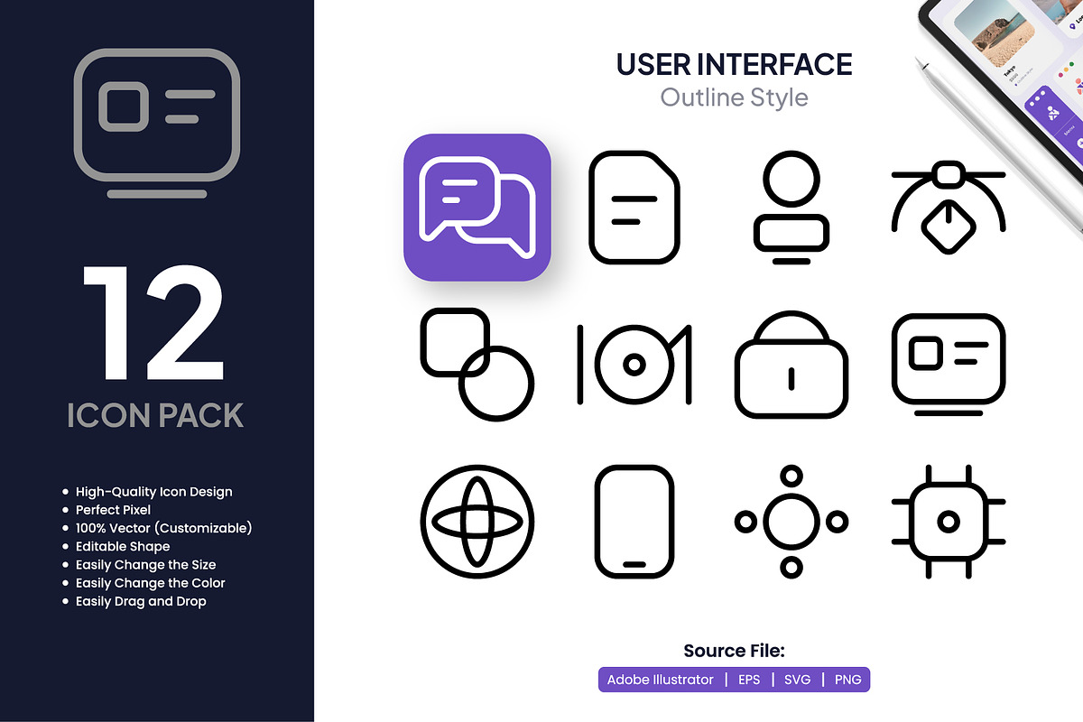 User Interface Bundle Icons, a Solid Icon by Moonstd (Photo 2 of 4)