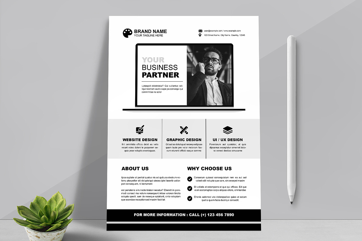 Corporate Flyer Template Layout, a Flyer Template by MightyDesign (Photo 1 of 6)