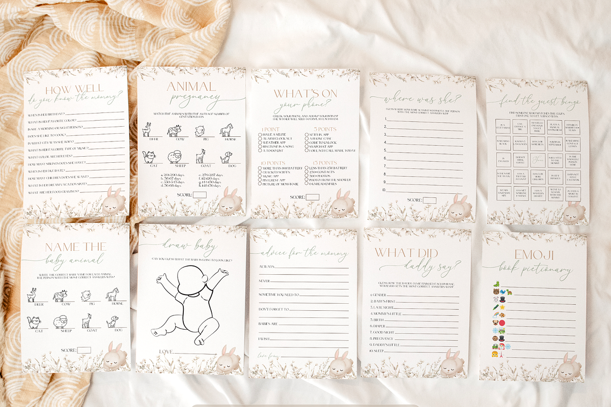 Somebunny Baby Shower Games Package, an Invitation Template by Digital_Mind (Photo 2 of 9)