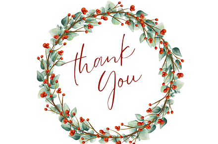 Flower Christmas Thank you card