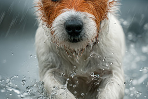 Jack Russell Terrier running through, a Photo by Pixeness Studio