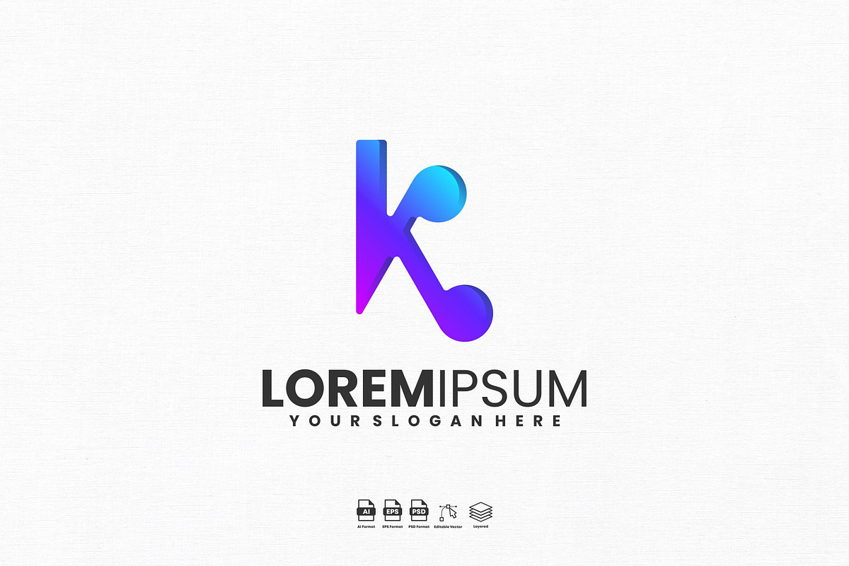 Letter K Gradient Logo Design, a Branding & Logo Template by kromastd22