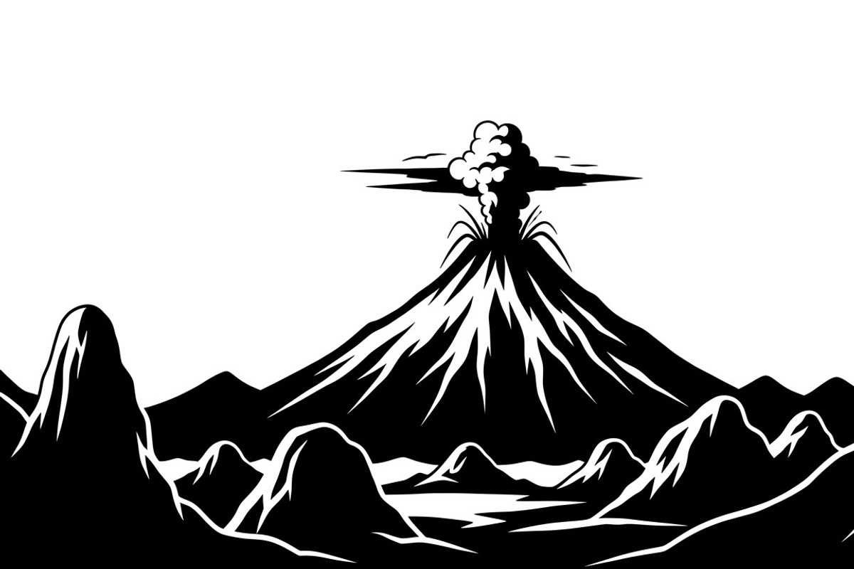 collection of volcano silhouettes, an Illustration by Amazin_art (Photo 29 of 31)