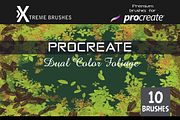 Procreate Dual-Color Foliage, a Brush Add-On by Extreme Brushes (Thumbnail 1 of 2)
