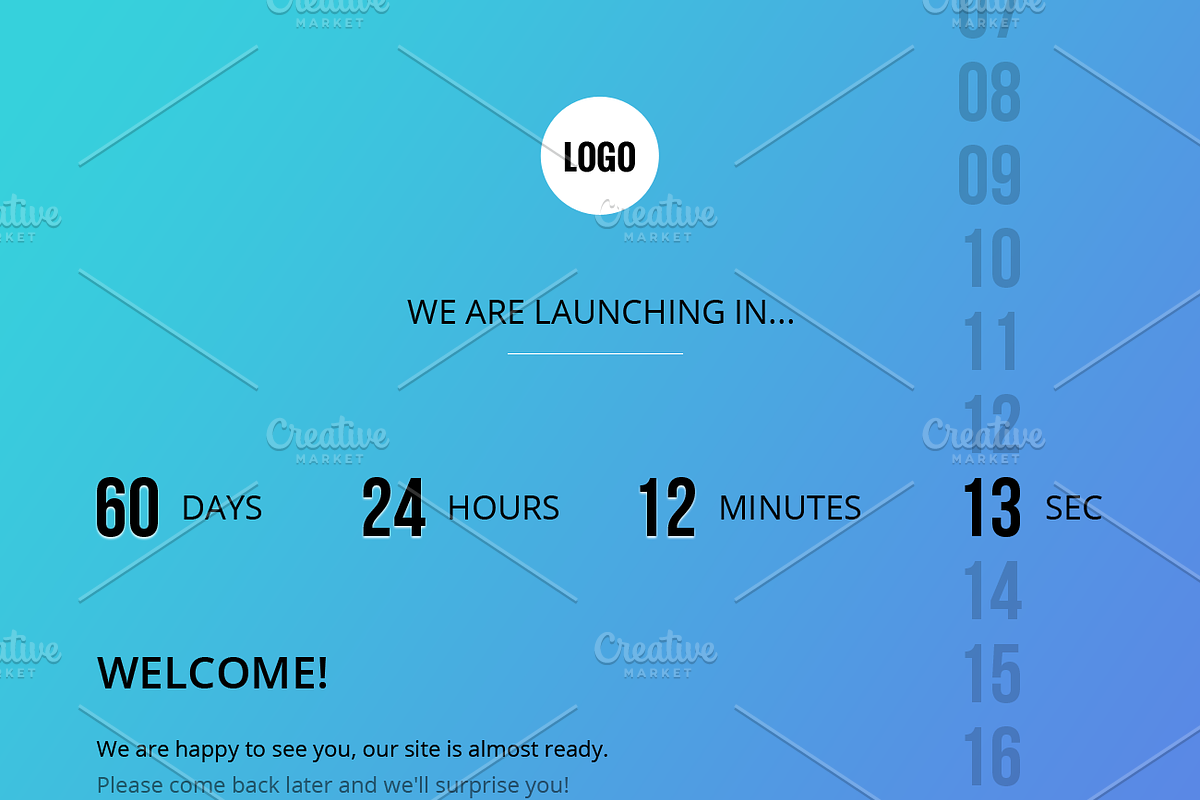 Creative Coming Soon Template PSD, a Websites & App Template by DesignMarket (Photo 9 of 10)
