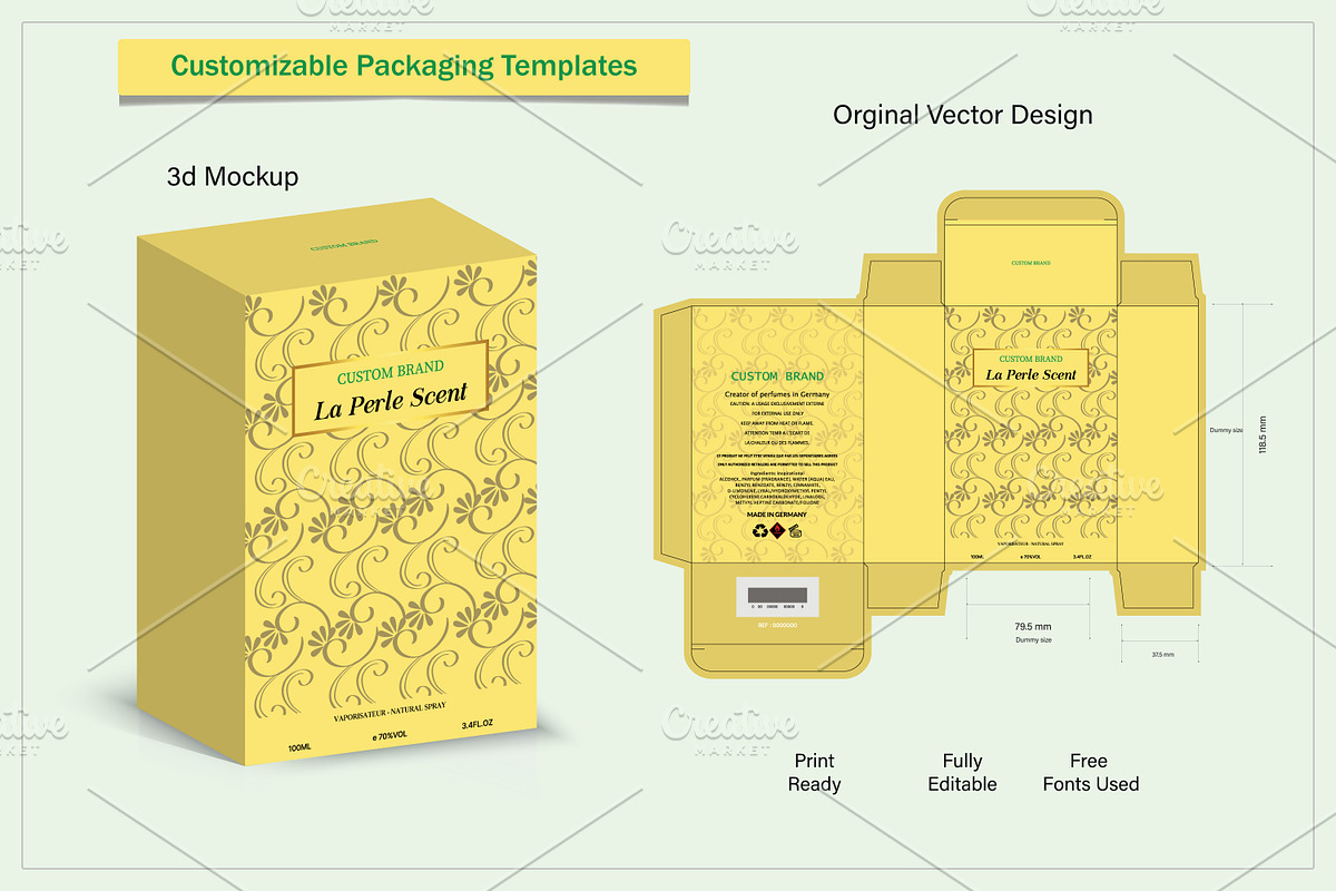 Perfume Box Design die cut template, an Object Graphic by sumonuix (Photo 4 of 4)